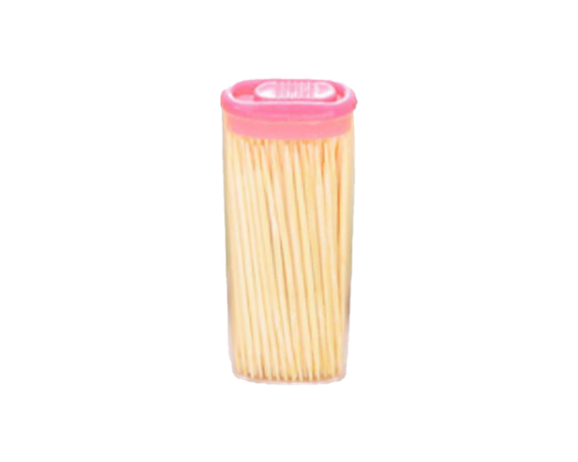 Reusable dispenser box with bamboo toothpicks.