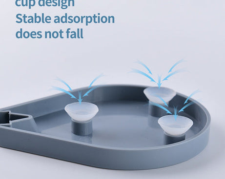 Bathroom soap dish with a leaf shape for drainage.