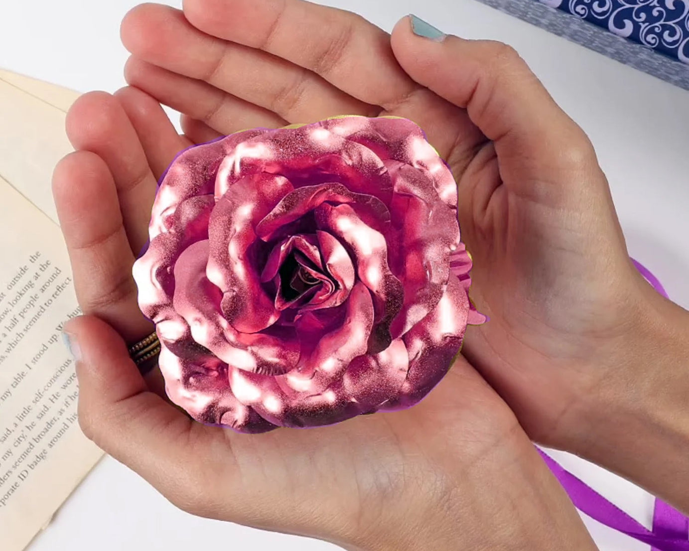 0898 Gold Rose Artificial Rose Flower With Gift Box, Plastic Flowers Best Gifts for Friend Girl Wife Women, Golden Rose Gift for Valentine's Day, Mother's Day, Anniversary, Birthday, Wedding, Gold (1 Pc)