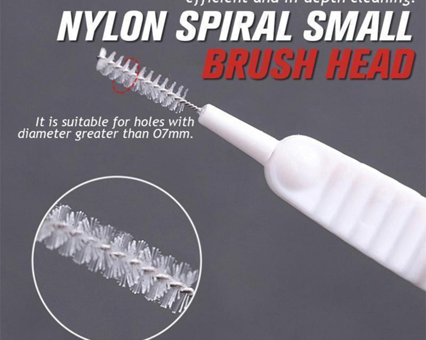 Set of small brushes for shower head cleaning