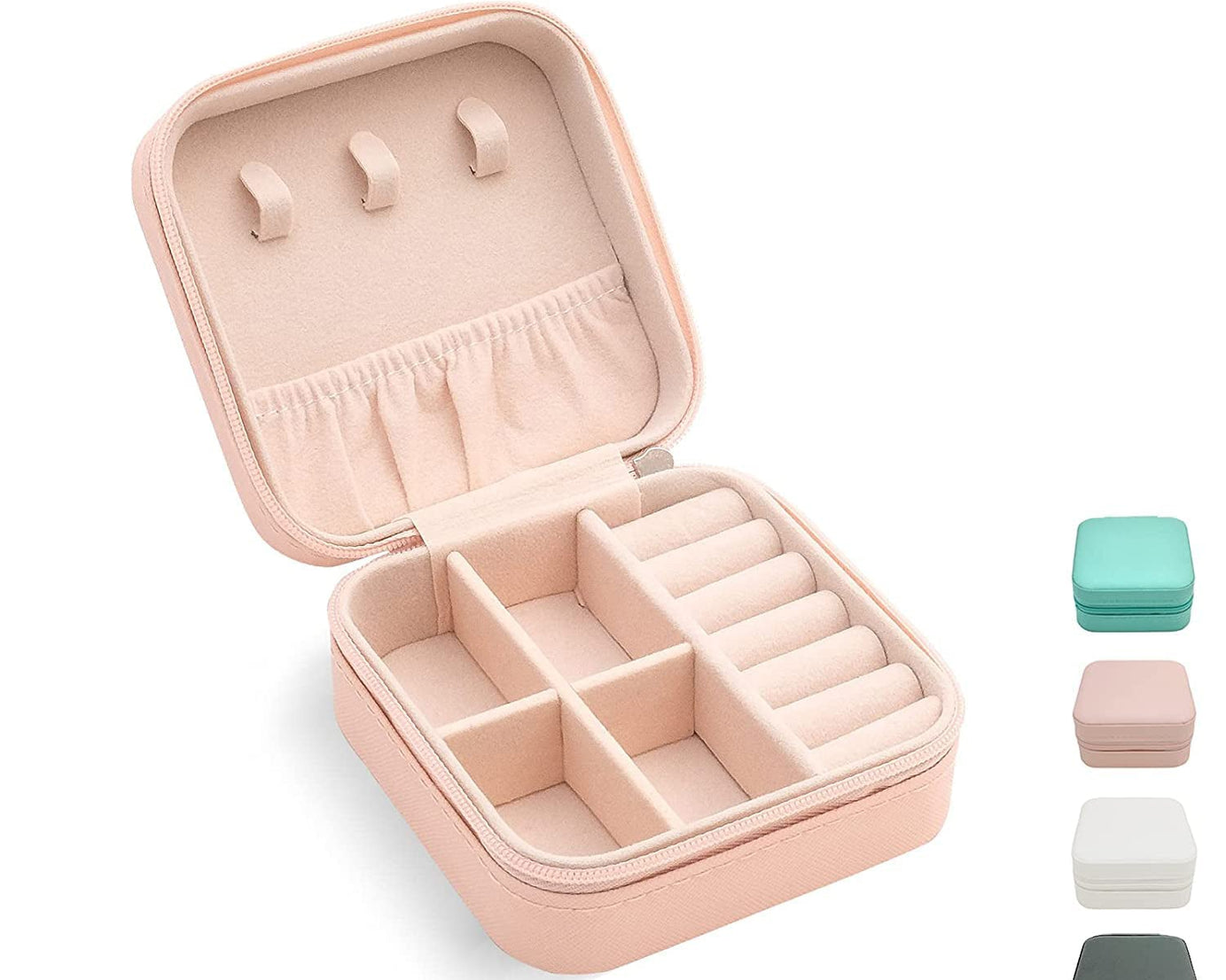 Jewellery Box for Women, Mini Portable Jewelry Box Organiser,PU Leather Jewlerrying Display Holder, Small Travel Jewellery Box for Girls, Women, Mother, Daughte, Travel Ring, Pendant, Earring, Necklace Storage Case