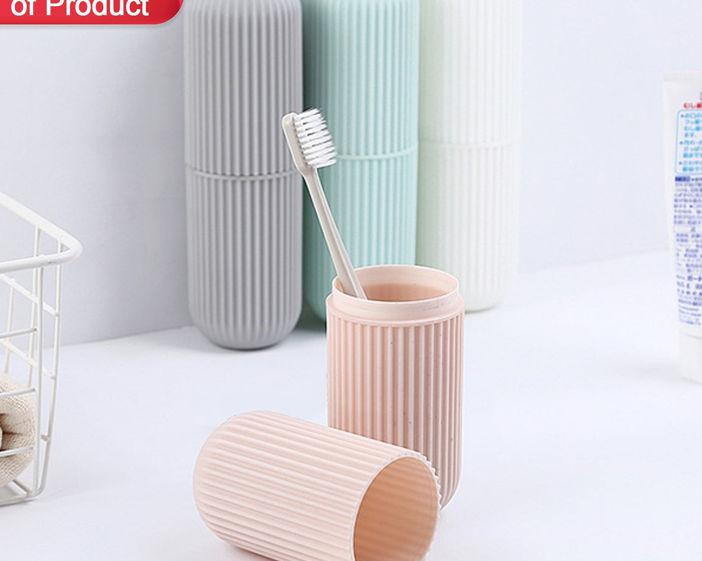 Portable travel bottle with capsule shape, multiple colors