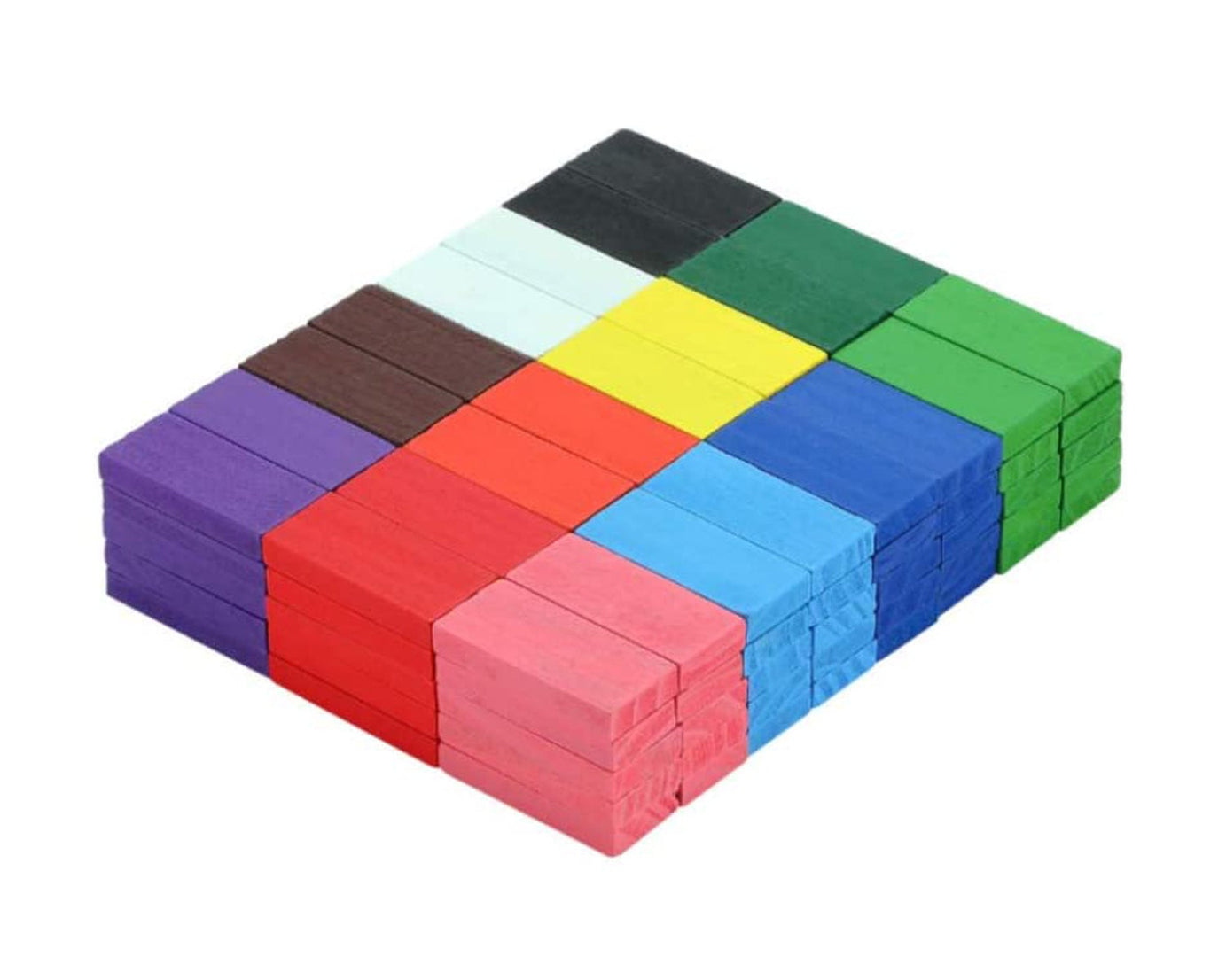 Domino blocks set arranged in a pattern