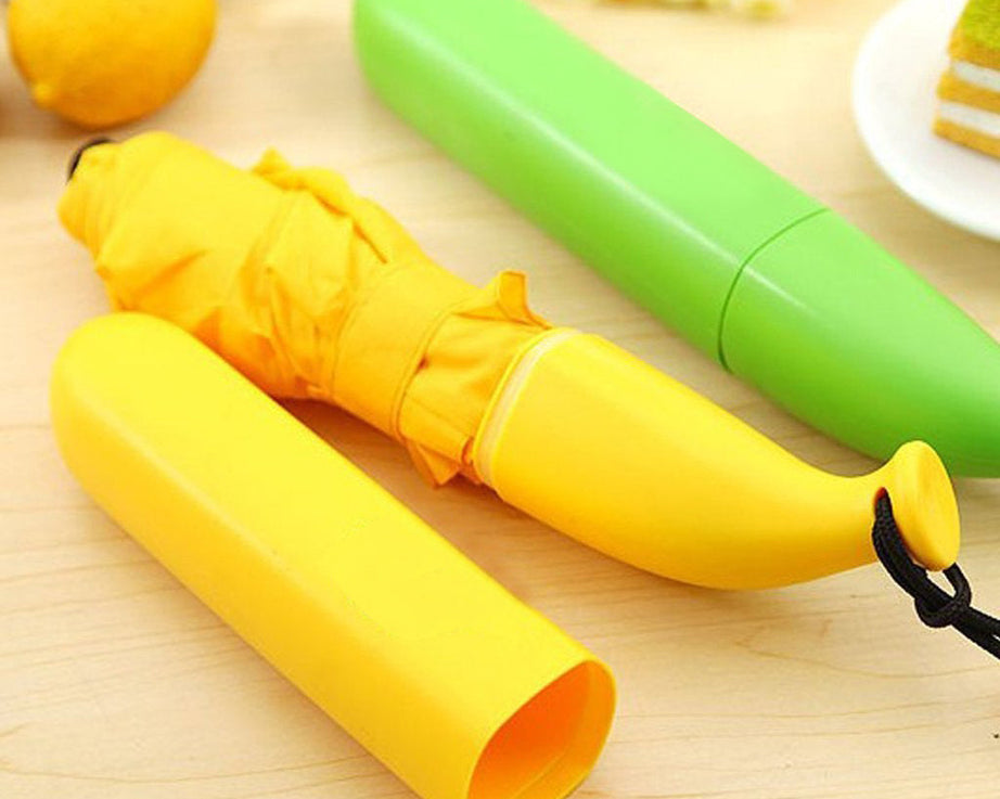 Stylish Banana Shaped Mini Foldable Umbrella