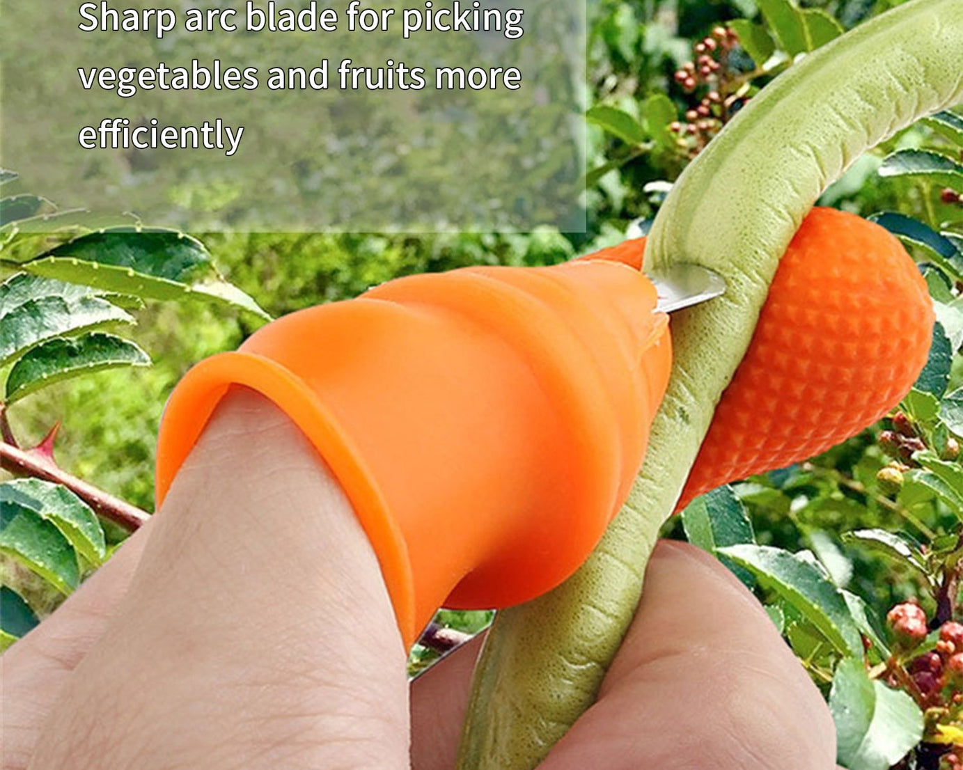 V thumb cutter for fruits and vegetables, detailed view.