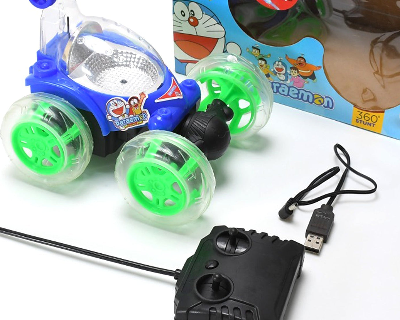 Remote control stunt car with 3D lights