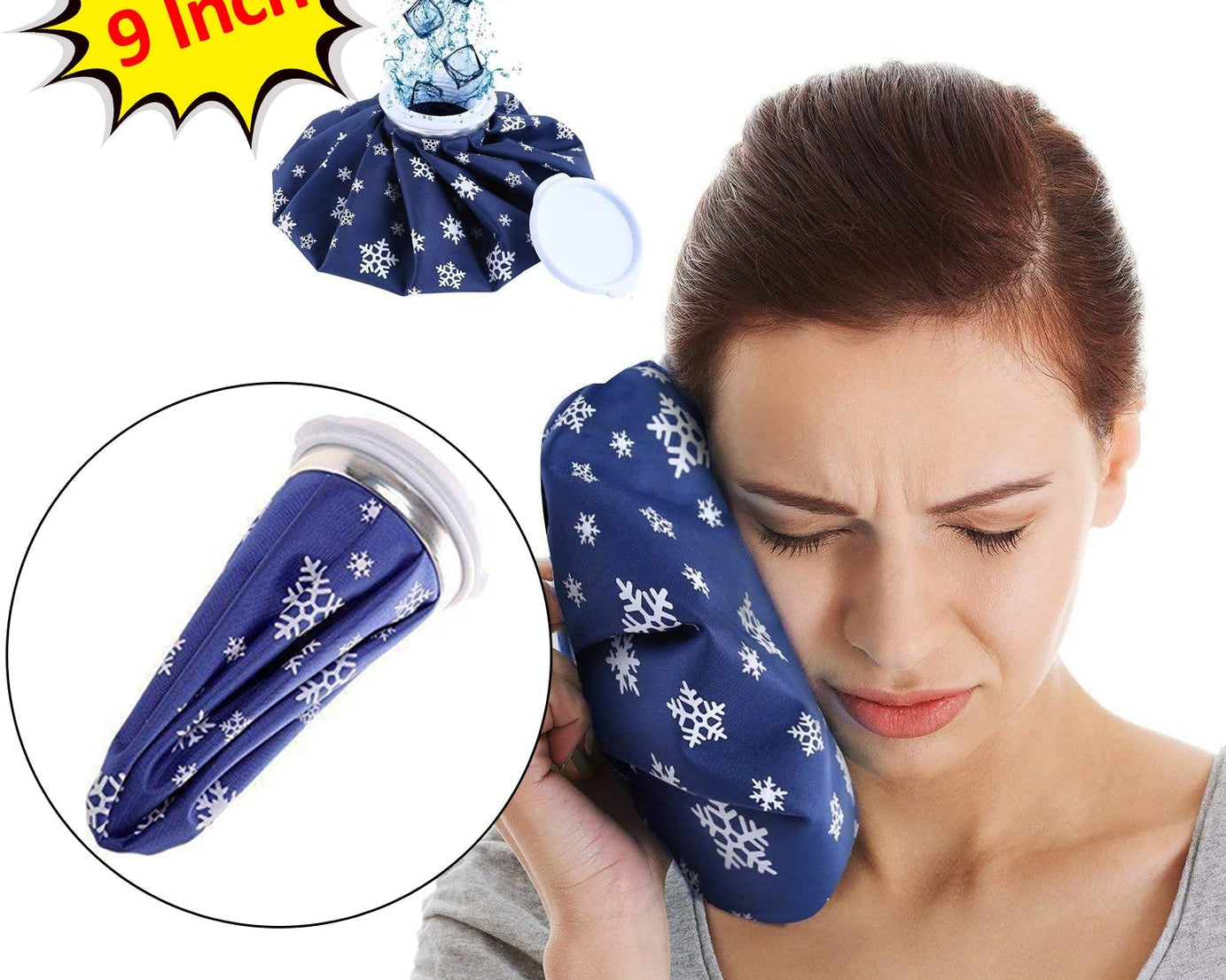 Ice bag for joint pain relief, showing detailed features and design