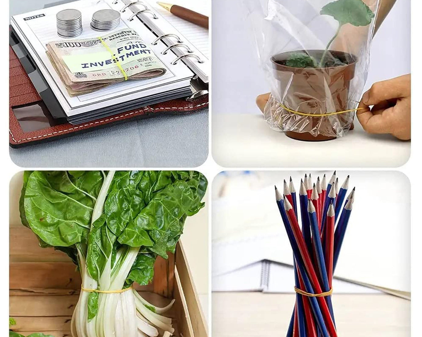 RUBBER BAND FOR OFFICE/HOME AND KITCHEN ACCESSORIES ITEM PRODUCTS, ELASTIC RUBBER BANDS, FLEXIBLE REUSABLE NYLON ELASTIC UNBREAKABLE, FOR STATIONERY, SCHOOL MULTICOLOR