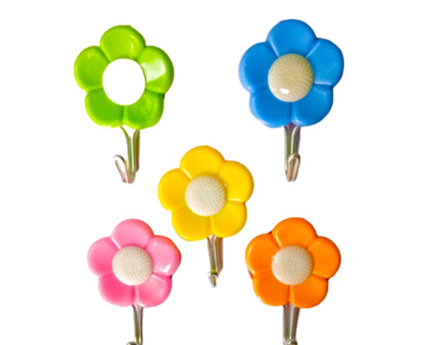 Self-adhesive flower hooks for decorative hanging.