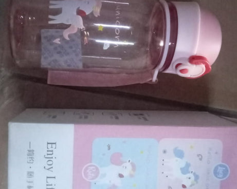 12557 400ML Capacity Plastic Water Bottle Animal Printed  | Office Bottle | Gym Bottle | Home | Kitchen | Leakproof and BPA Free Drinks Bottle | Water Drink Juice Bottle BPA Free Leak-Free Lightweight ( 400 ML )