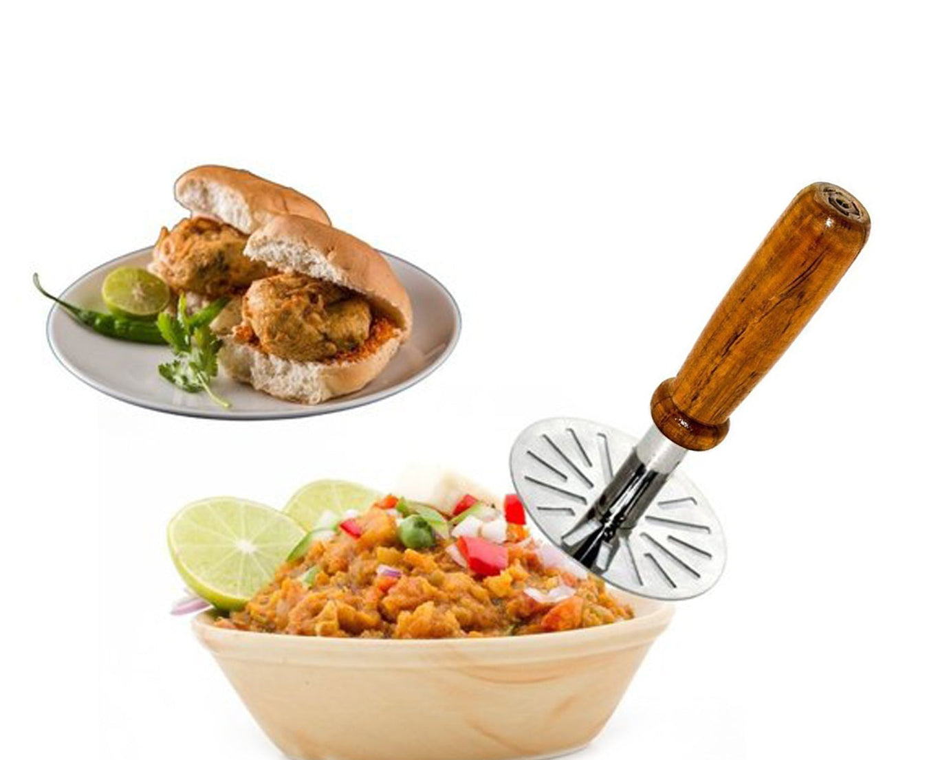 0064A Paubhaji Masher used in all kinds of household and kitchen places for mashing and making paubhajis. 