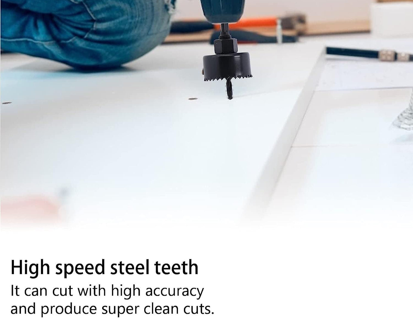 7576 Drill Hole Cutter, Carbon Steel High Accuracy Incisive Hole Saw for Cutting PCV for Cutting Plastic for Cutting Wood Hole Saw Kit (18 Pcs Set)