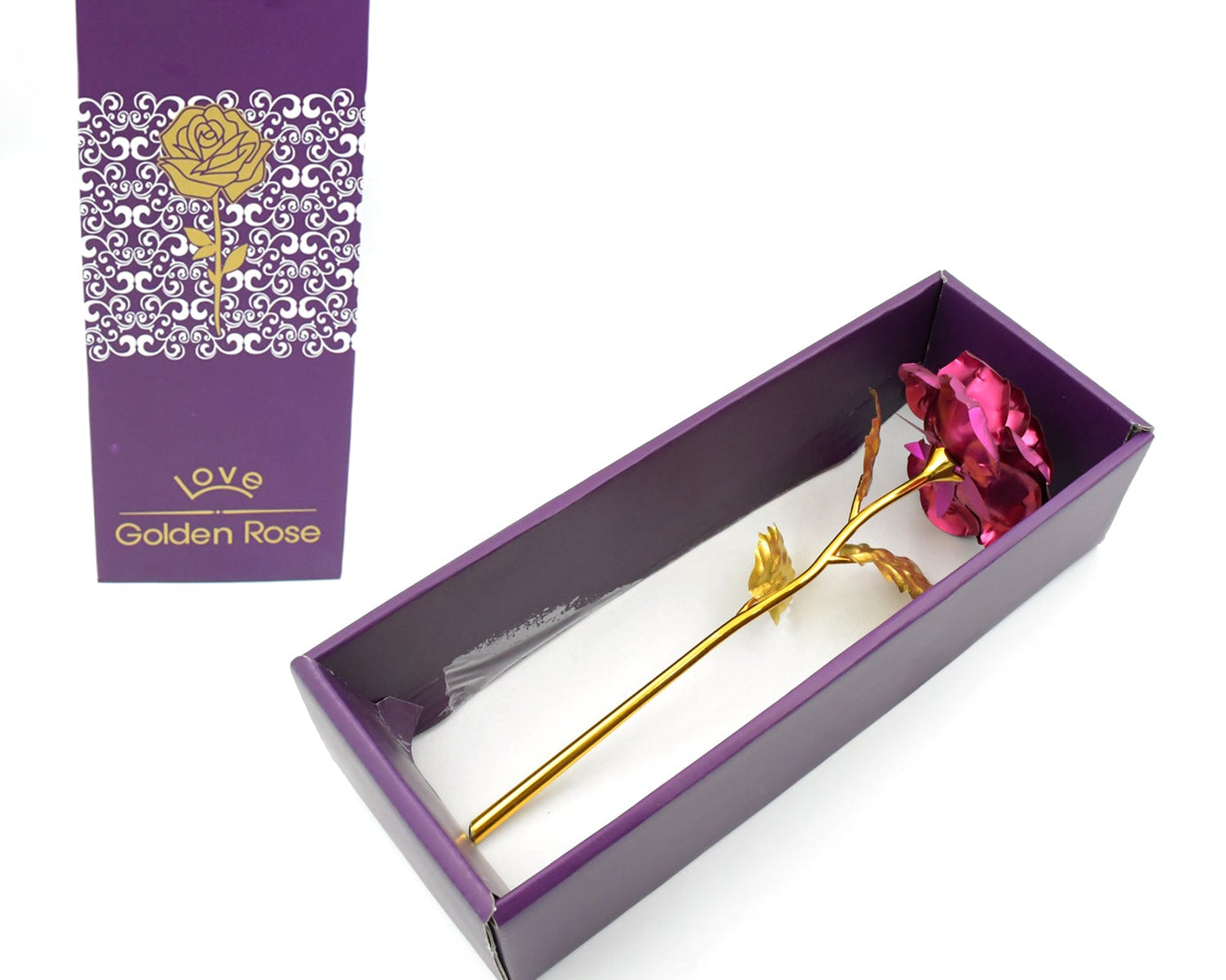 0898 Gold Rose Artificial Rose Flower With Gift Box, Plastic Flowers Best Gifts for Friend Girl Wife Women, Golden Rose Gift for Valentine's Day, Mother's Day, Anniversary, Birthday, Wedding, Gold (1 Pc)