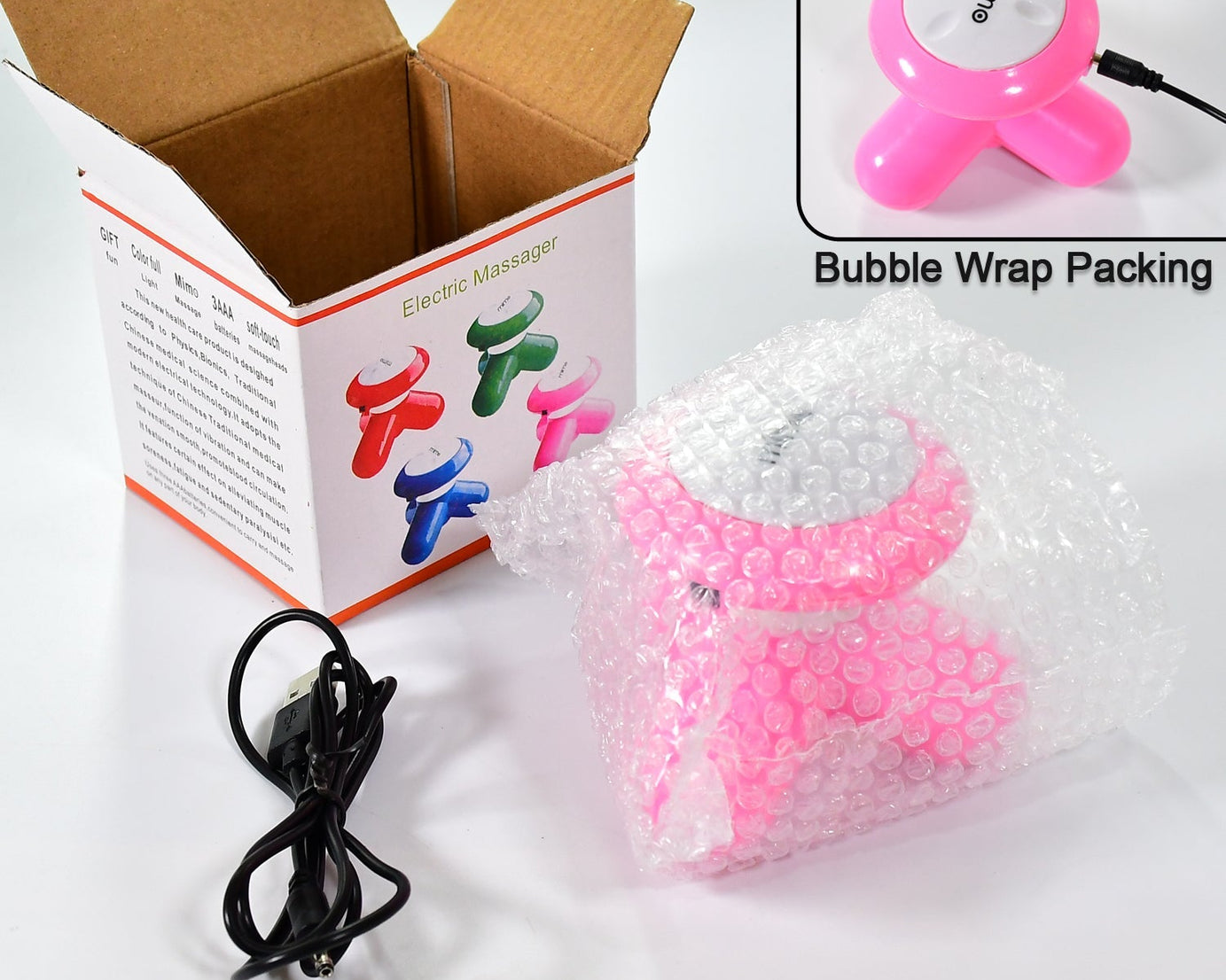 Handheld body massager with USB power, perfect for full-body use.