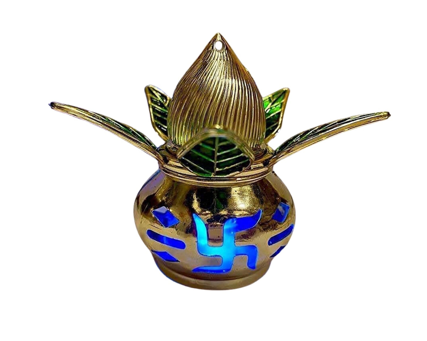 Gold Plated Eco-Friendly Kalash with LED Light