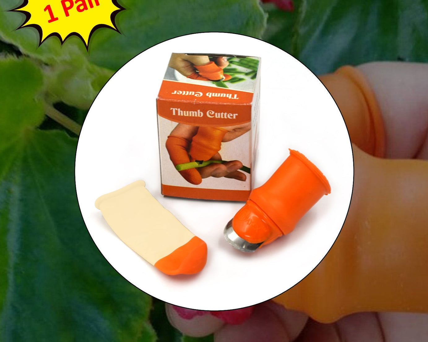 V thumb cutters in box, ready for use.
