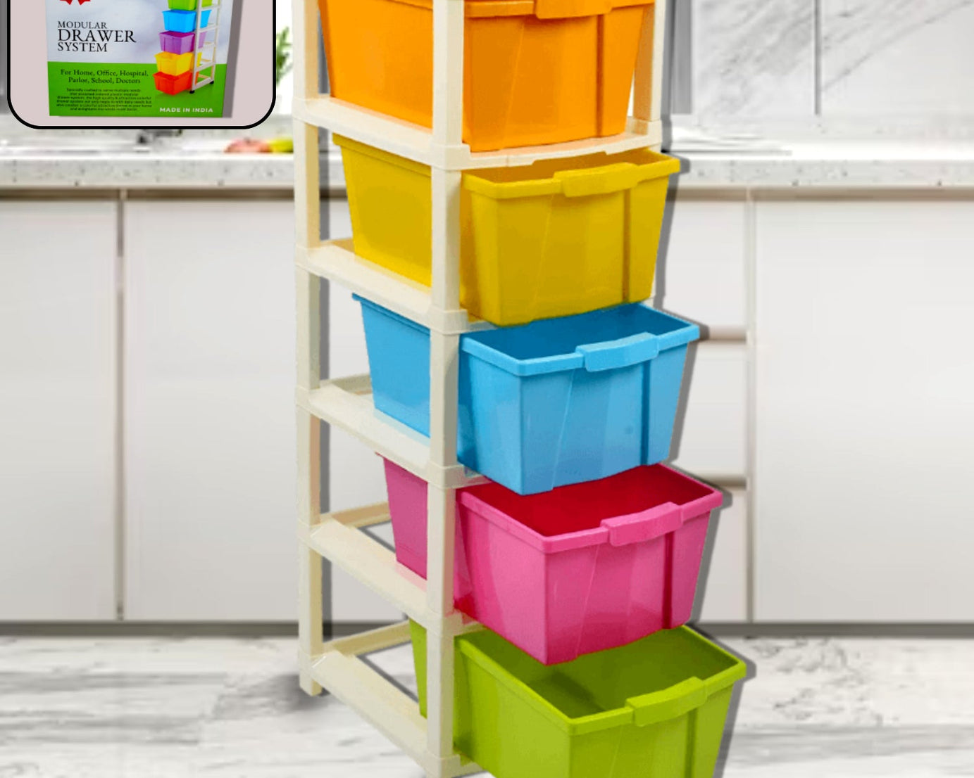 5-layer modular drawer organizer box.