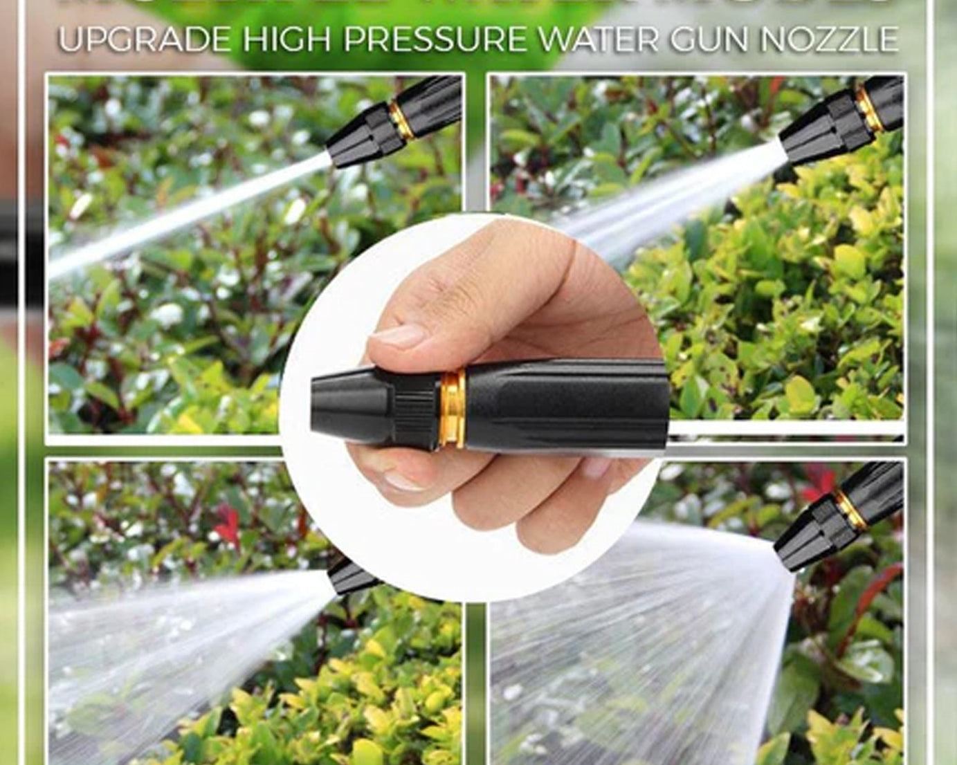 Top view of the water gun nozzle with settings.