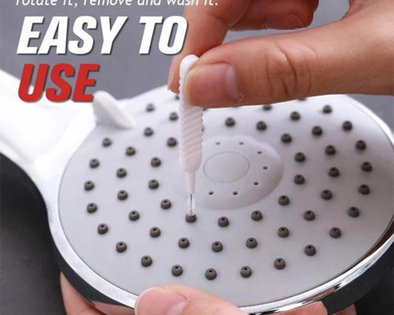 Reusable anti-clogging shower cleaning brushes