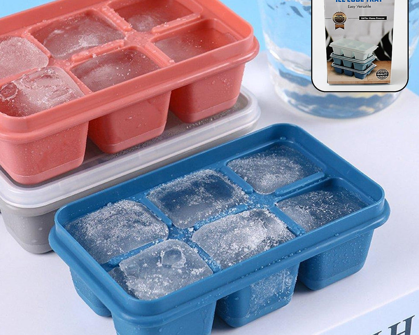 8242 6 Grid Silicone Ice Tray Used In All Kinds Of Places Like Household Kitchens For Making Ice From Water And Various Things And All With Color Box (1 Pc)