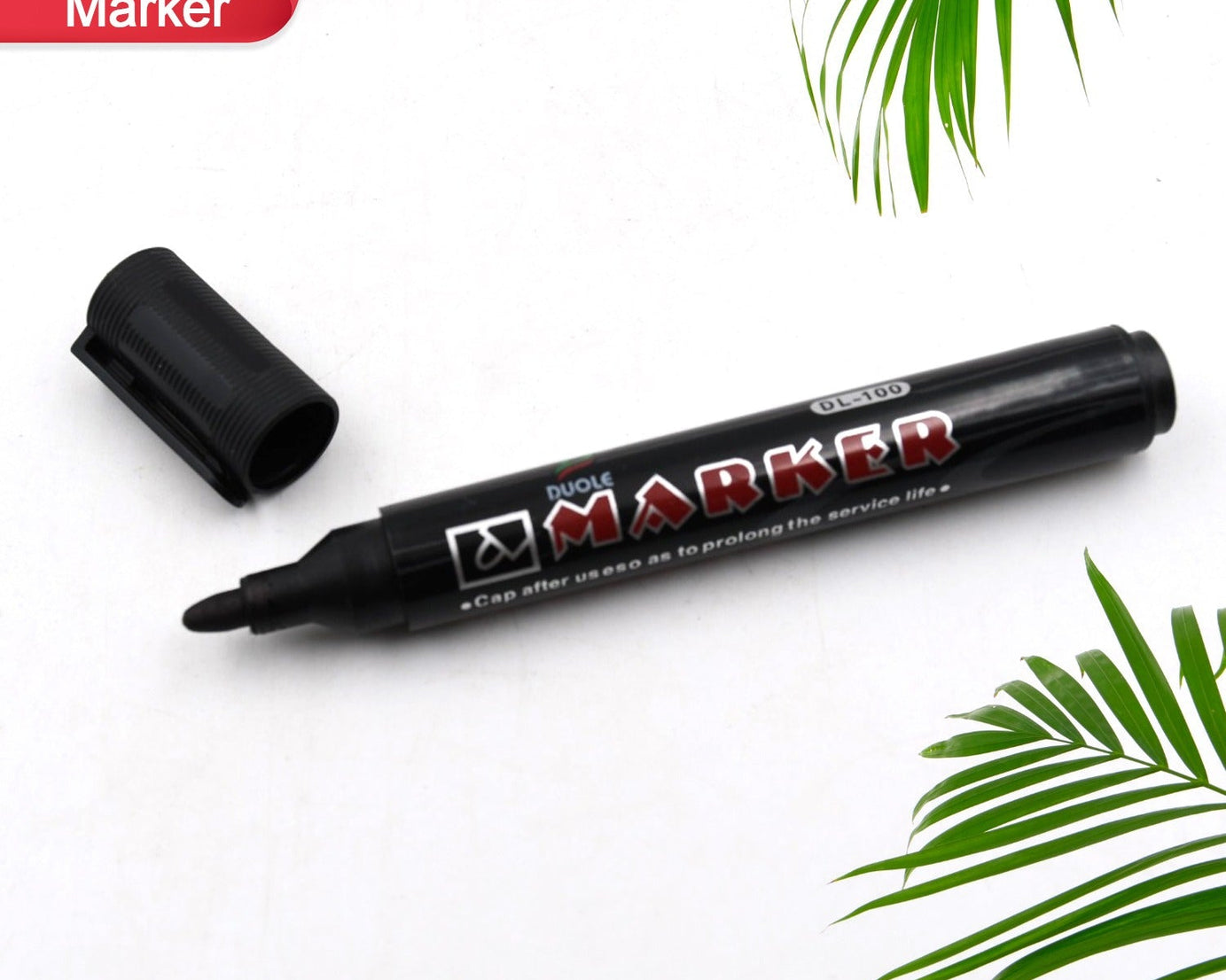 Permanent markers with different color caps