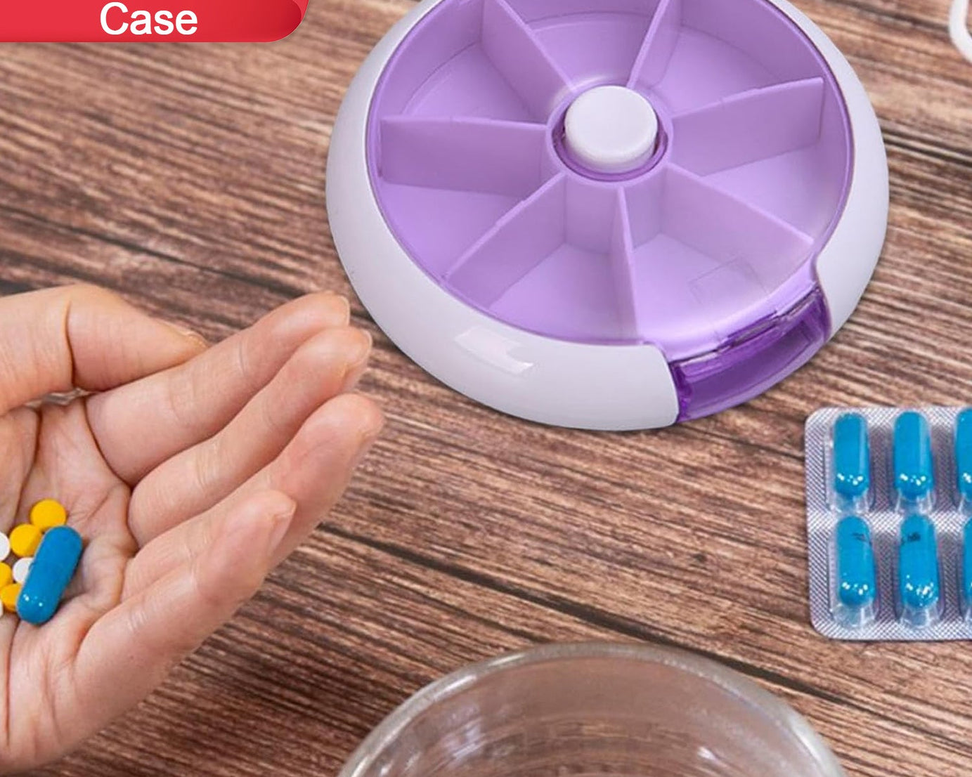 Pill Box Medicine Dispenser 7-Day Week Weekly Whee Cute Portable fruit style 7 grid seal rotation Pill Organizer Medicine Box (1 Pc)