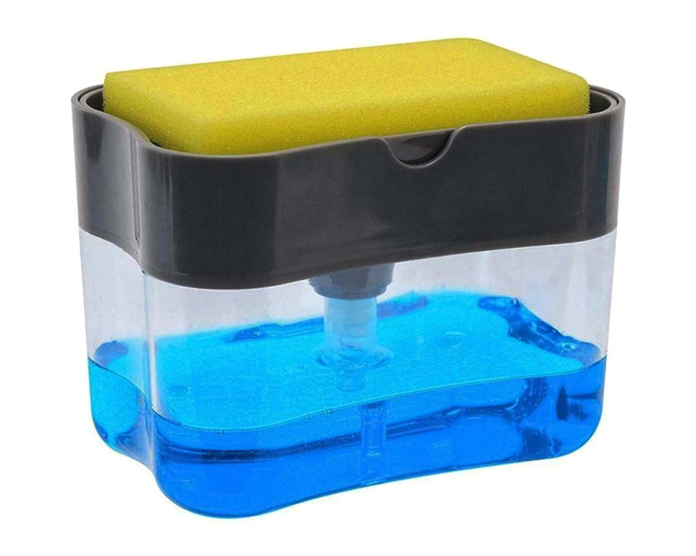 Convenient countertop soap dispenser with sponge holder