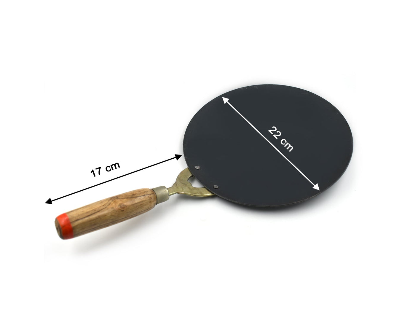 Efficient nonstick roti tawa with wooden handle, great for household kitchens.
