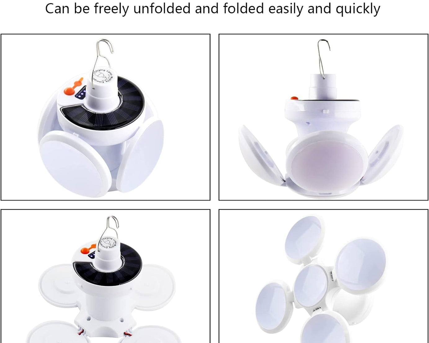 Solar Multi-Functional Emergency LED Light Bulb with USB Charging, LED camping lamp, camping lamp, USB rechargeable, 5 brightness light modes, foldable camping light, SOS IP65 waterproof camping light, blackout emergency equipment, camping gadgets