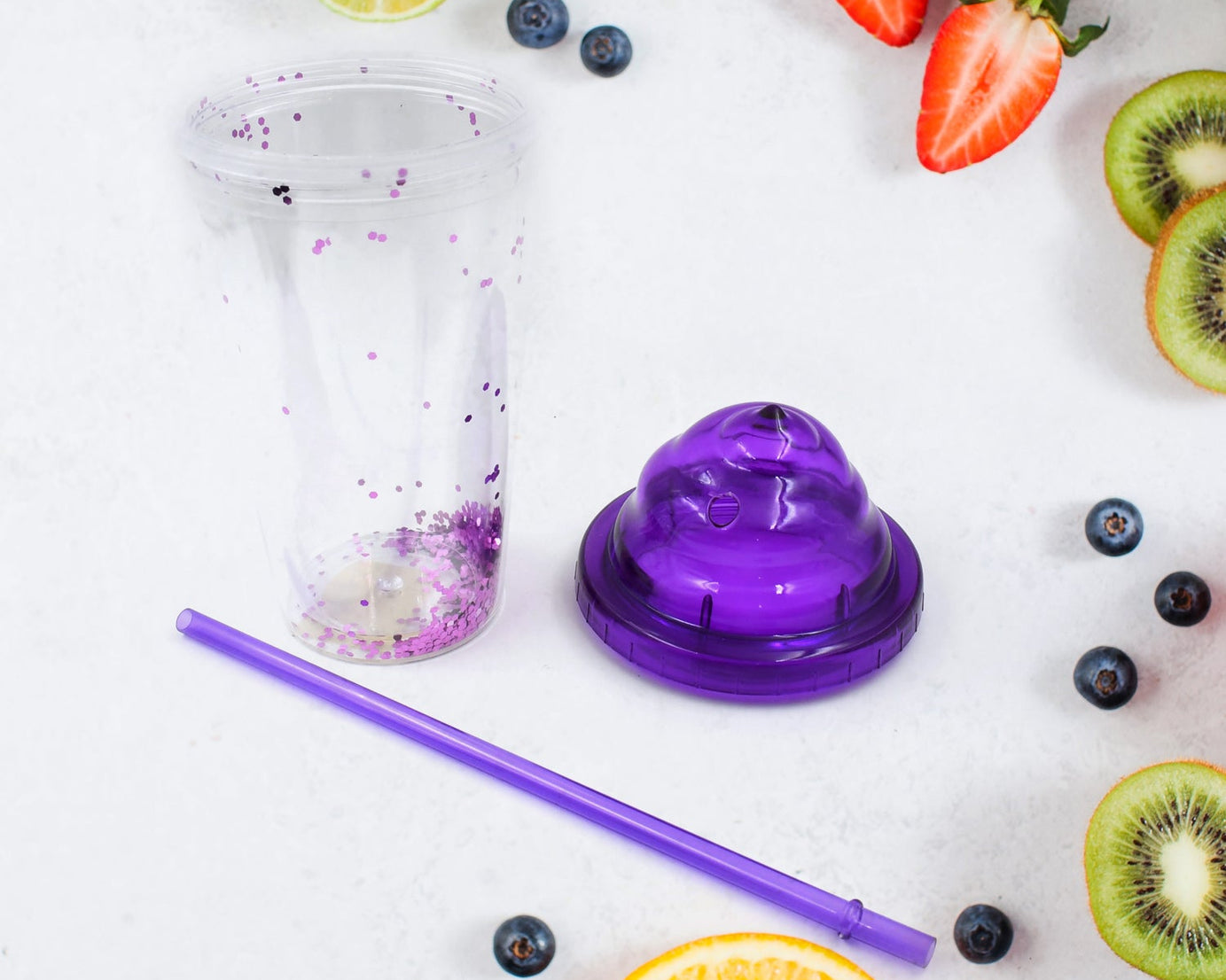 High Quality Plastic Creative Cold Drink Cup / Tumble, Reusable Tea Coffee Tumbler with Lid and Straw, Double Wall Plastic Drinking Sport Bottle, Travel Tumbler (1 Pc / Mix Color)