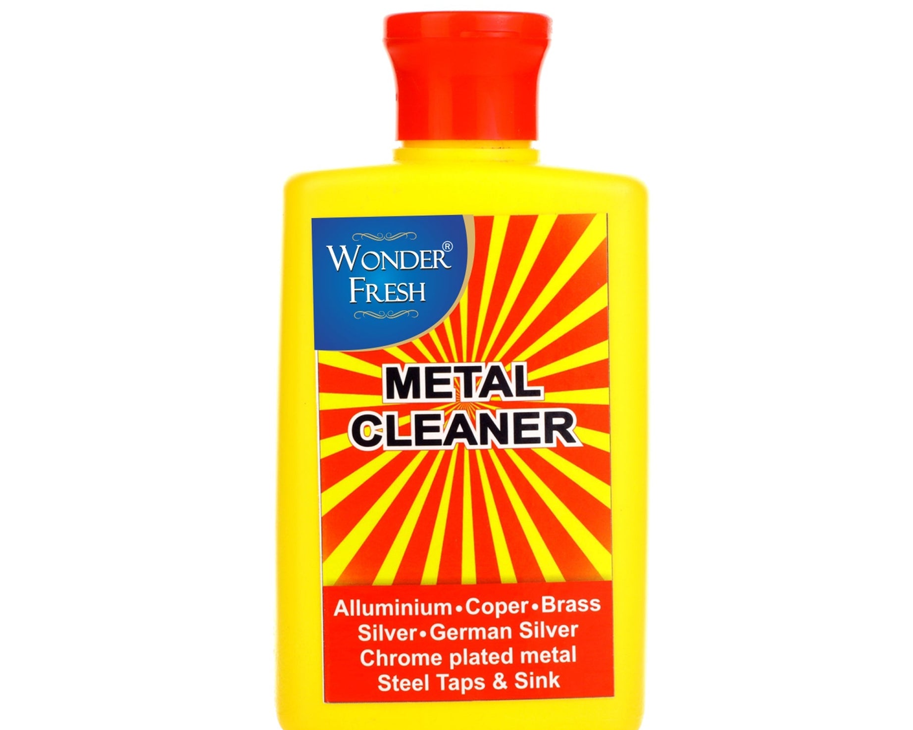 Container of metal cleaner for polishing.