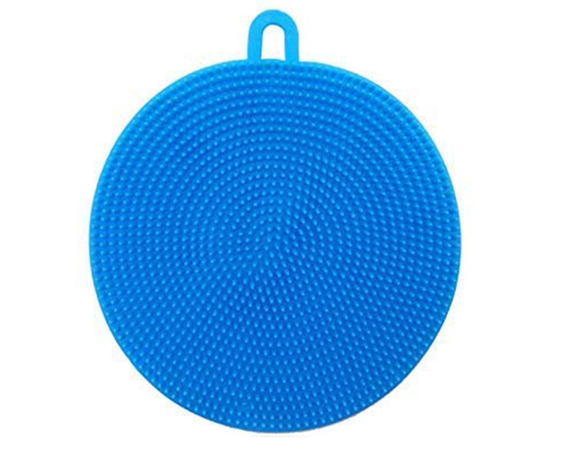 Silicone scrubber sponge, mildew-free, heat resistant, non-stick surface.