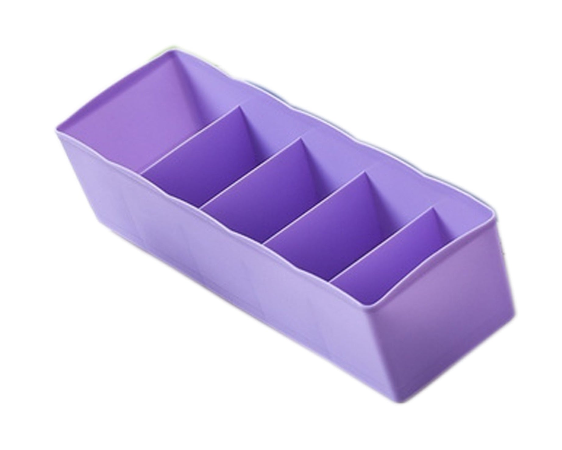 Clear plastic organizer tray with multiple compartments for bead storage.