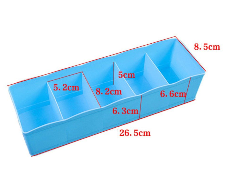 Clear bead storage tray with multiple sections for organizing various craft items.