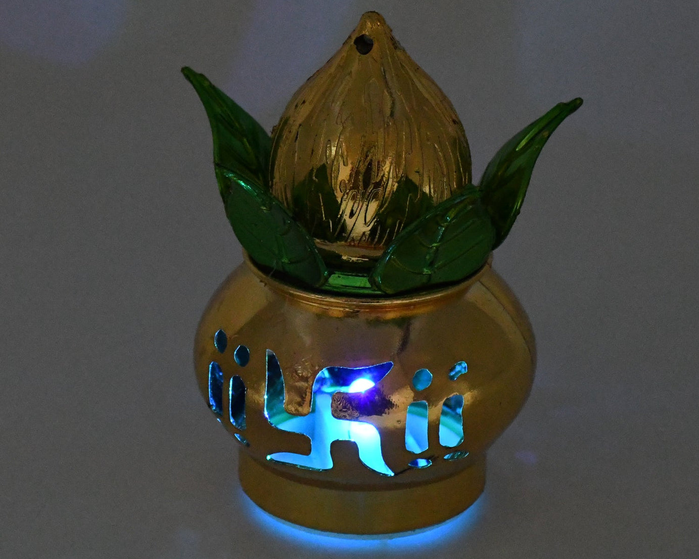 Pooja Mandir LED Kalash with Gold Finish