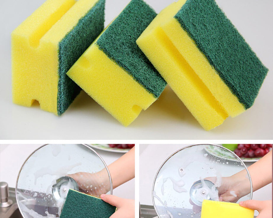 2-in-1 scrub pad, perfect for kitchen and bathroom cleaning, durable and long-lasting.