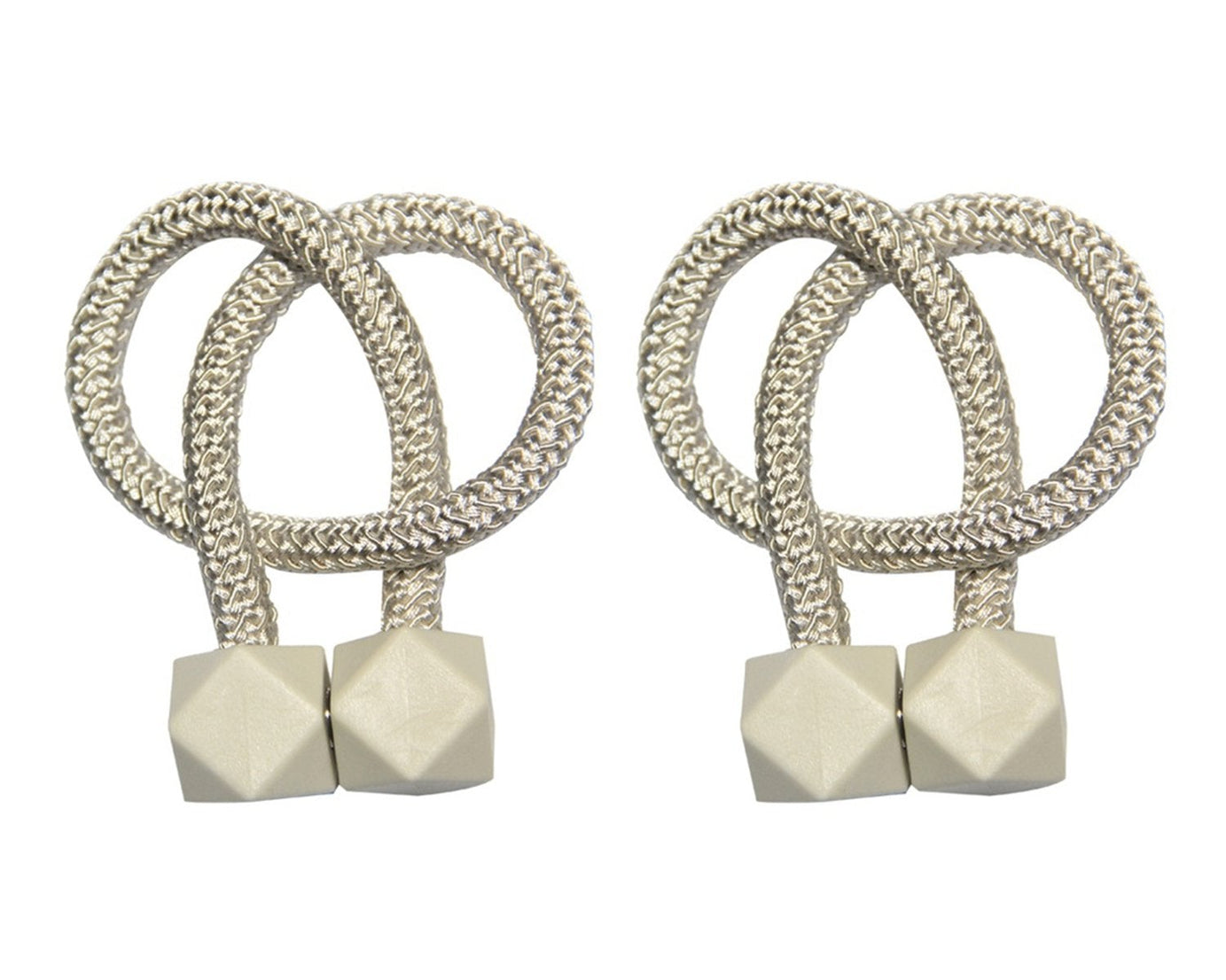 Magnetic curtain tiebacks, 2-piece set, decorative and practical.