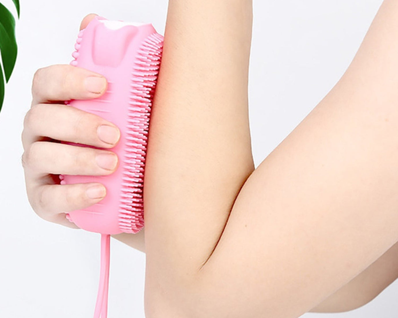 Soft silicone bath brush, bubble design, gentle exfoliation.