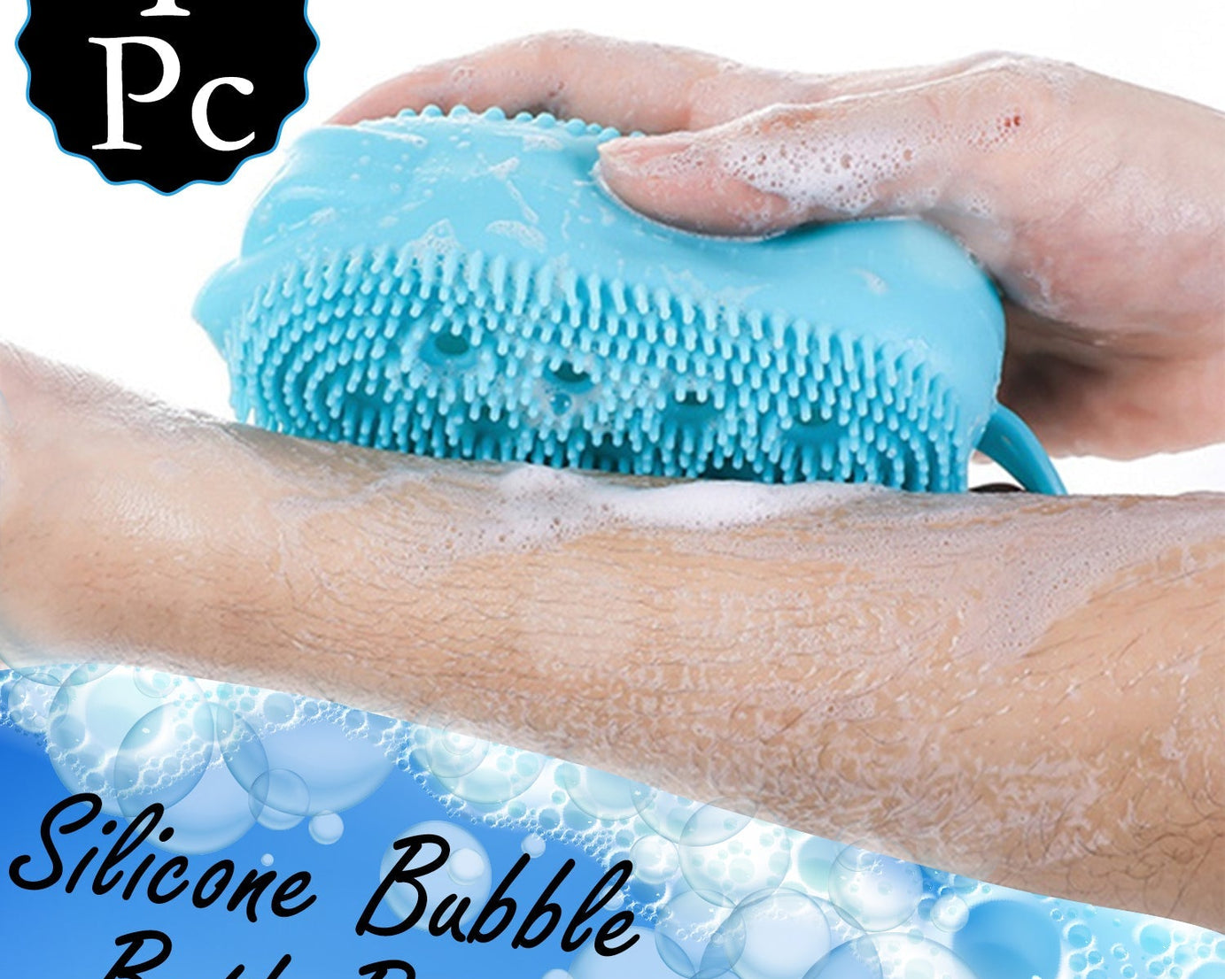 Body scrubbing brush, super soft silicone, bubble bath.