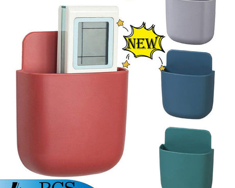 Wall-mounted case with phone charging dock.