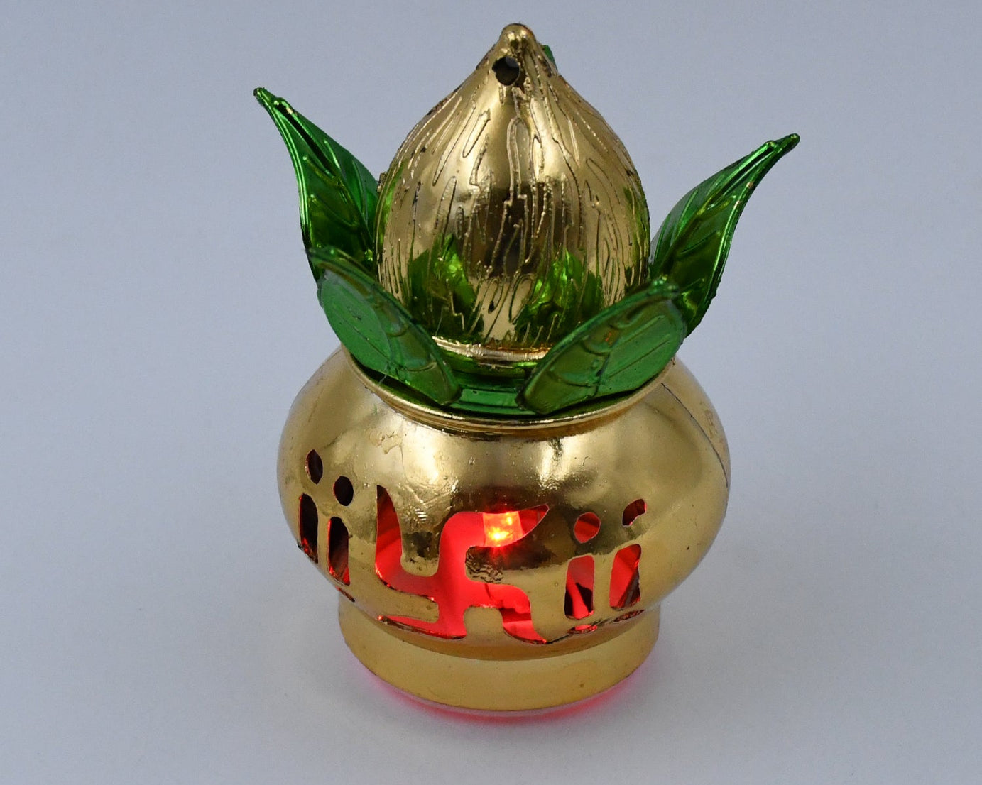 Gold Plated Decorative LED Kalash for Mandir