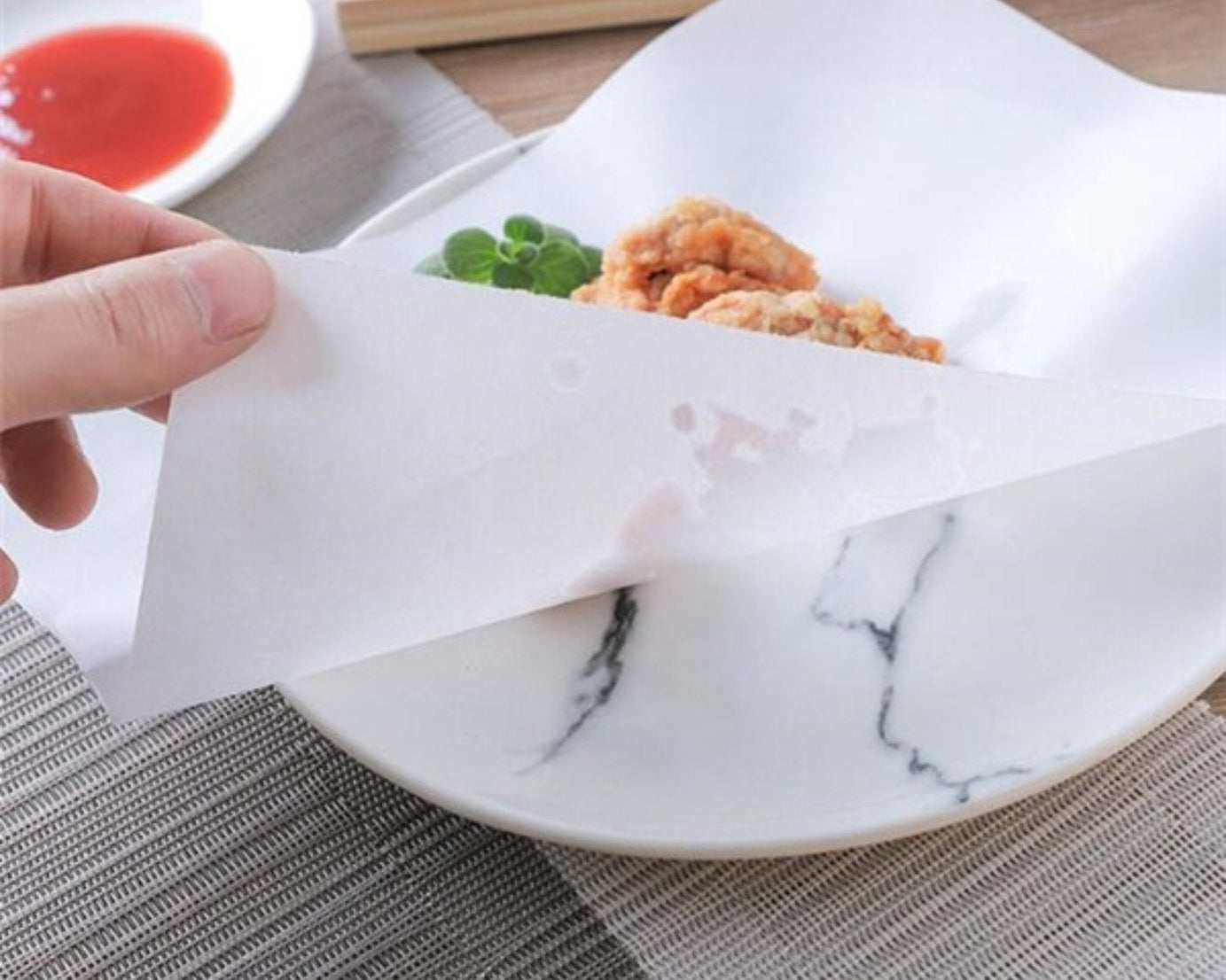 Oil-absorbing cooking sheets for kitchen use, pack of 50