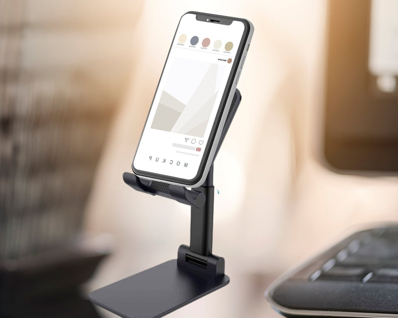 Mobile holder with adjustable angles for desk or table use