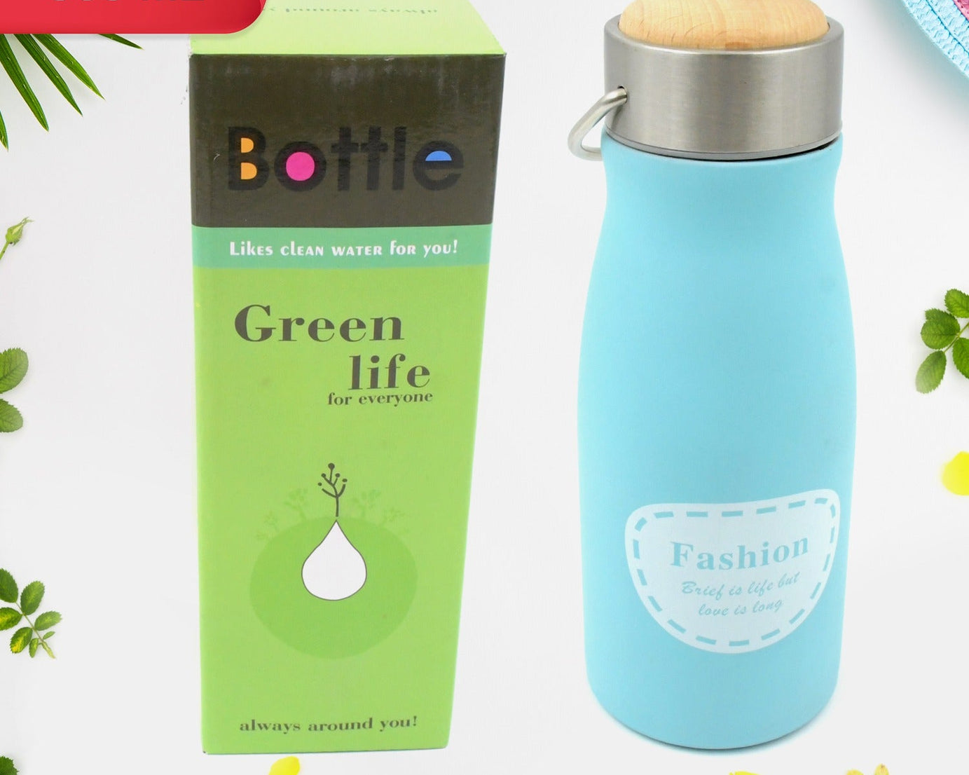 Stainless Steel Water Bottle With Handle, Fridge Water Bottle, Stainless Steel Water Bottle Leak Proof, Rust Proof, Hot & Cold Drinks, Gym Sipper BPA Free Food Grade Quality, Steel fridge Bottle For office / Gym / School (360 ML)