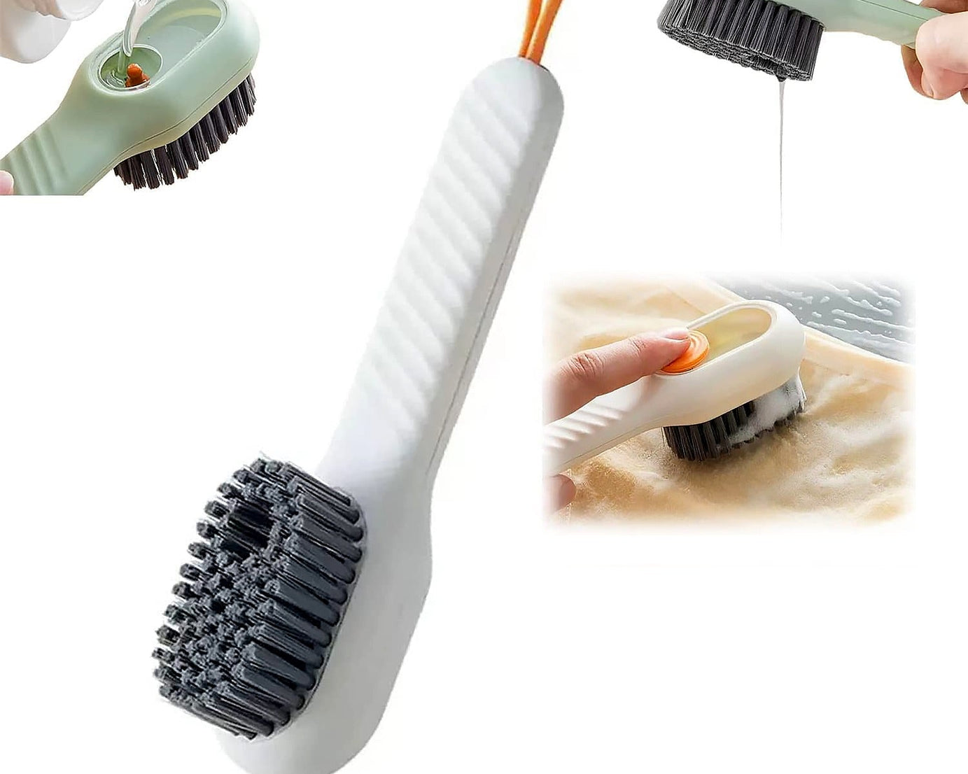 Multifunctional Scrubbing Brush with Liquid / Soap Dispenser, Cleaning Brush with Liquid / Soap Dispenser, Shoe Brush for Cleaning, Cloth Cleaning Brush with Handle Liquid Shoe Brush For Shoe Clothes (1 Pc)