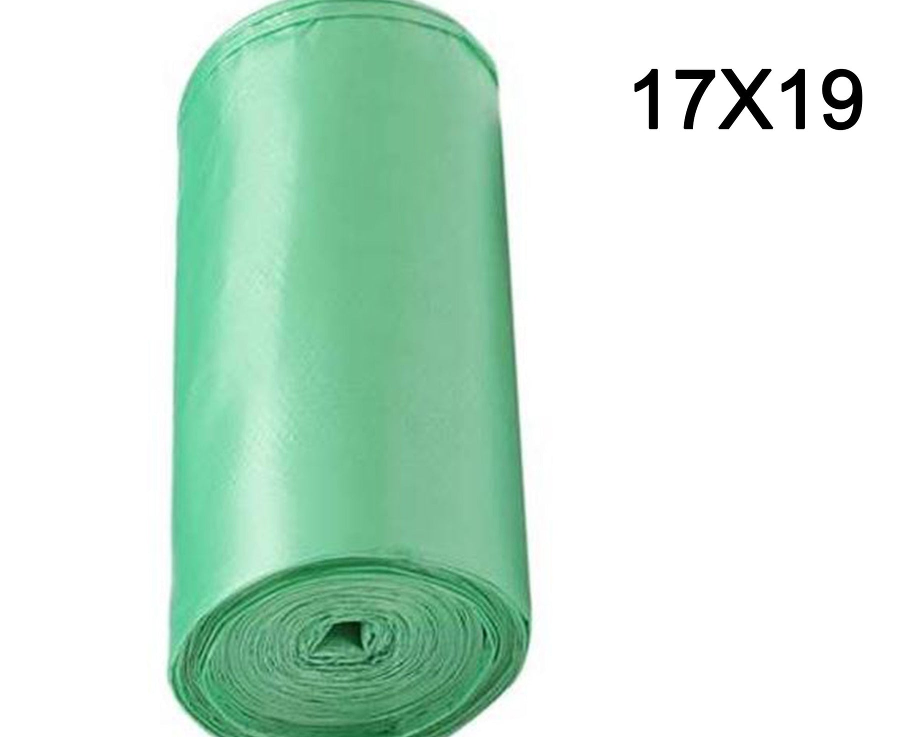 Green compostable garbage bags made from corn starch (17" x 19").