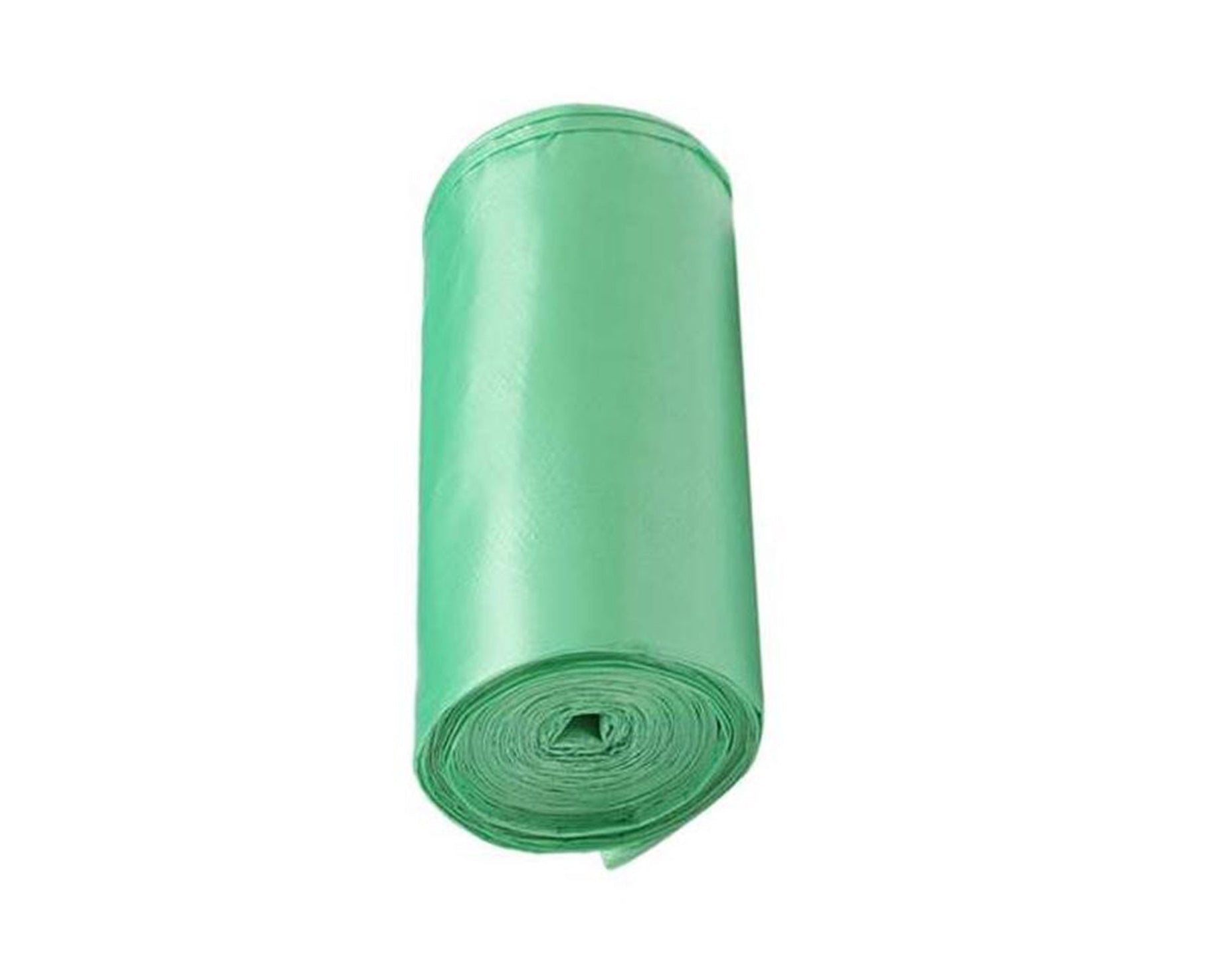 Green biodegradable trash bags for eco-friendly waste management.