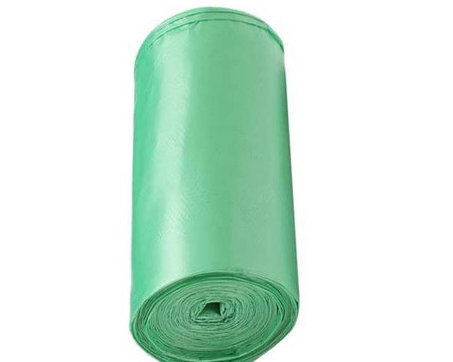 Eco-friendly trash bag rolls in green (24" x 32").