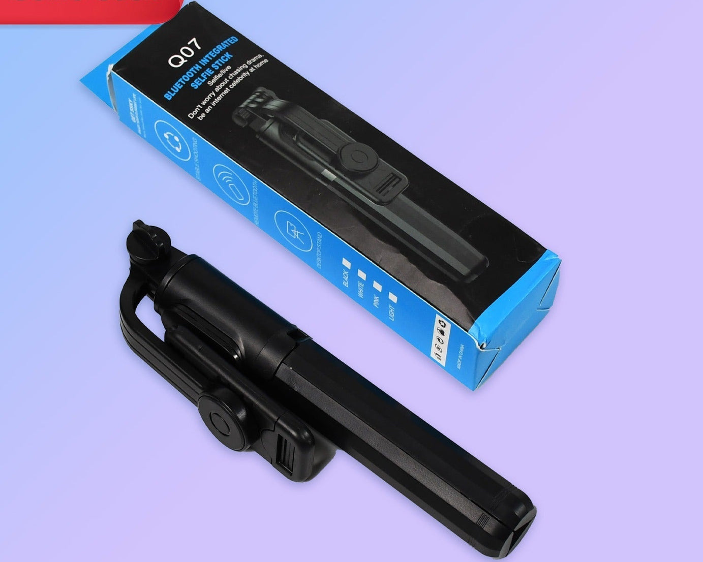 Selfie stick with tripod stand and phone holder