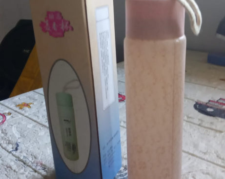 12534 Outdoor sport water bottle 350ml leak proof BPA-free for travel cold and hot water glass water bottle with daily water intake for gym and children (350ml)